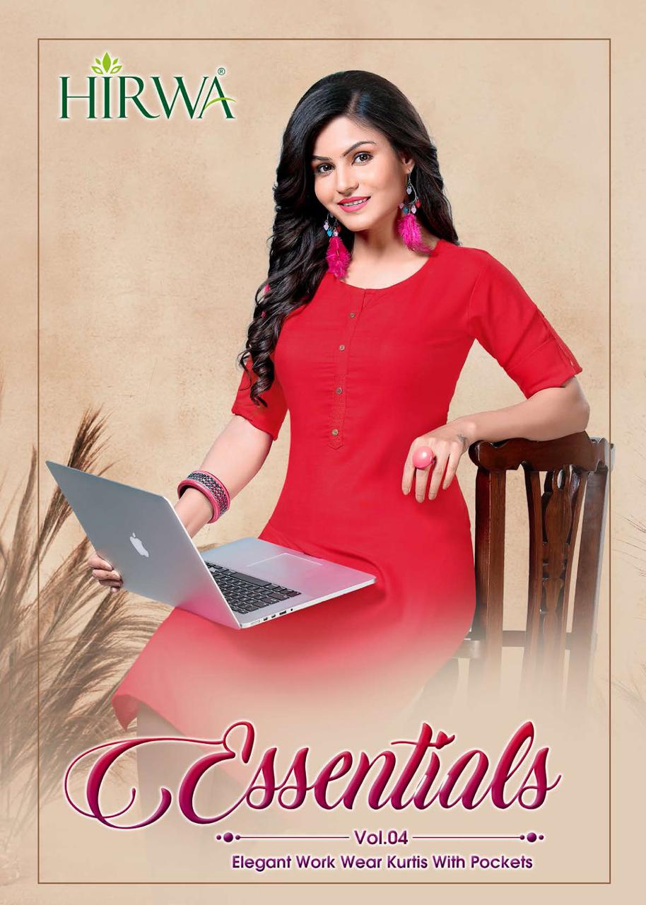 Hirwa Essential 4 Fancy Stylish Casual Wear Cotton Kurti Collection